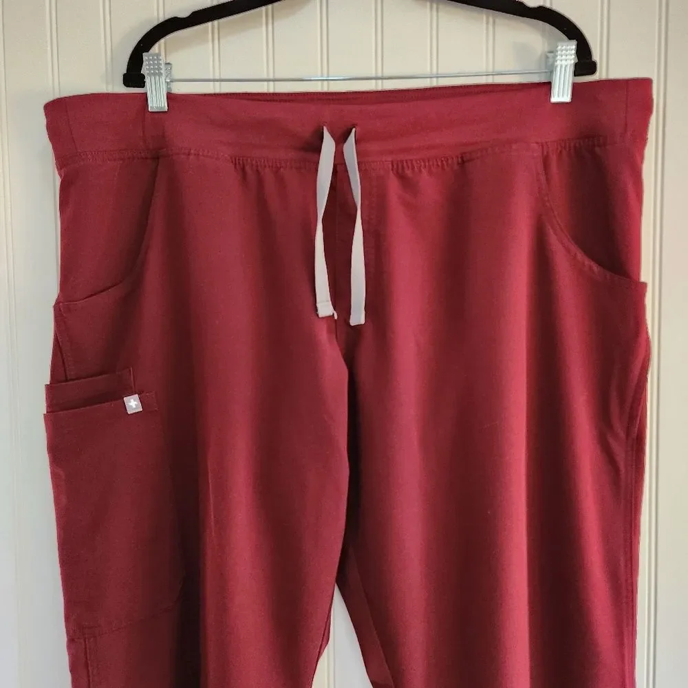 FIGS Technical Collection Burgundy Essential Workwear Hospital Scrub Pants XXLT